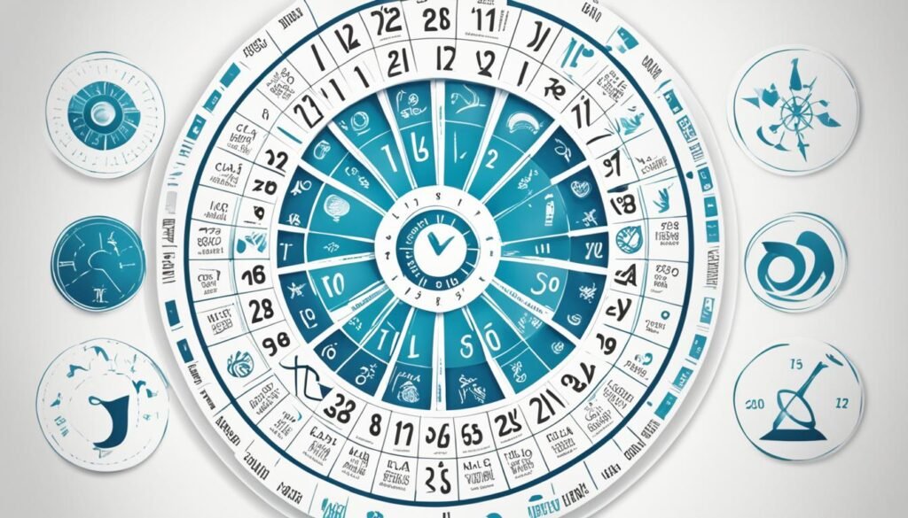 Calendario con los signos del zodiaco
